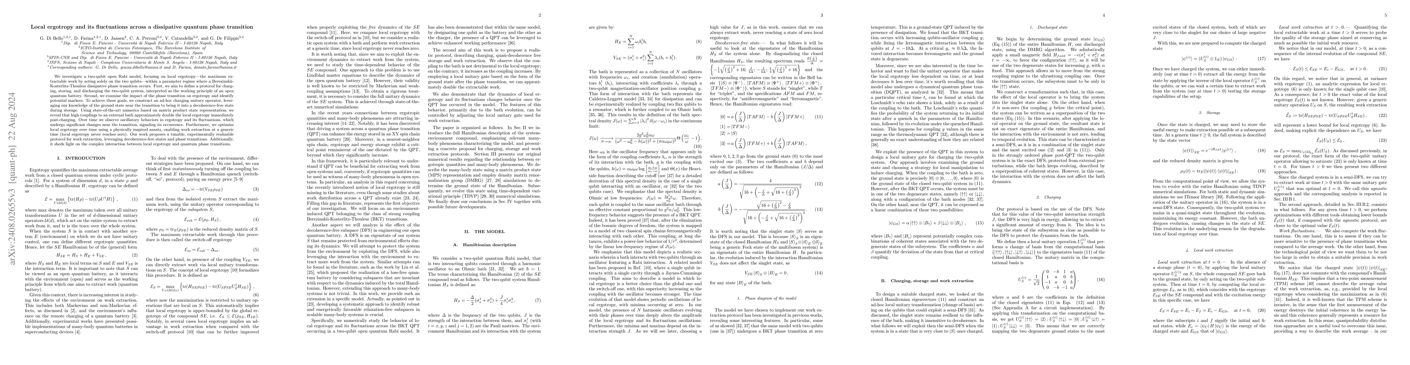 Thumbnail for Local ergotropy and its fluctuations across a dissipative quantum phase
  transition