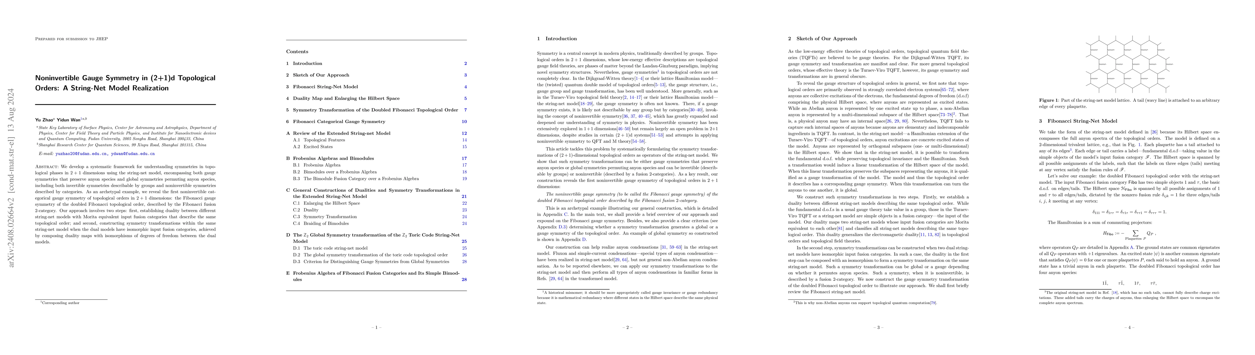 Thumbnail for Noninvertible Gauge Symmetry in (2+1)d Topological Orders: A String-Net
  Model Realization