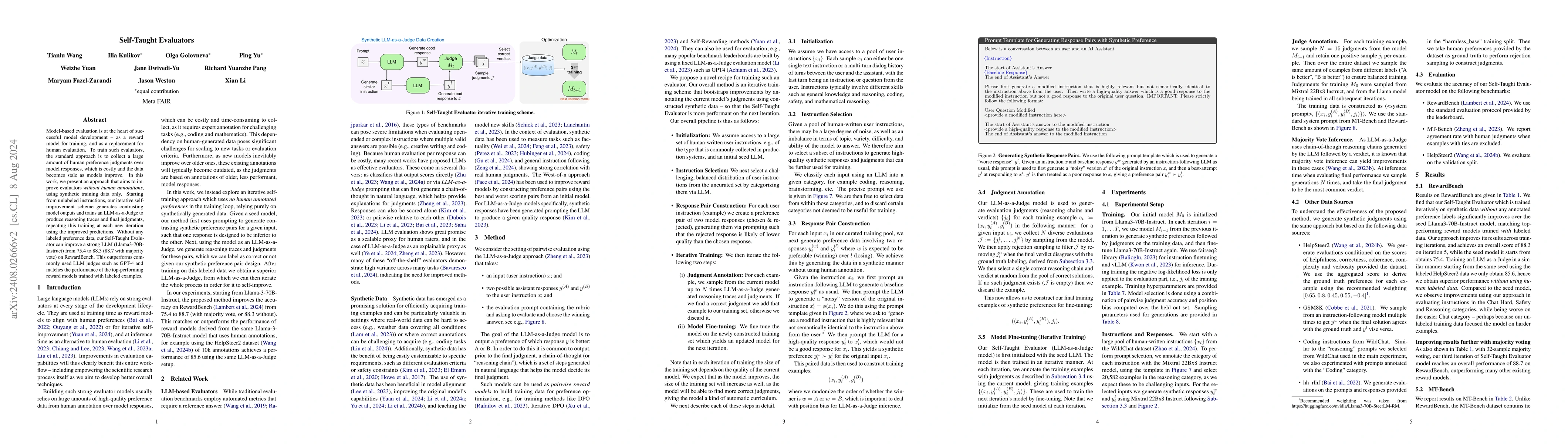 Thumbnail for Self-Taught Evaluators