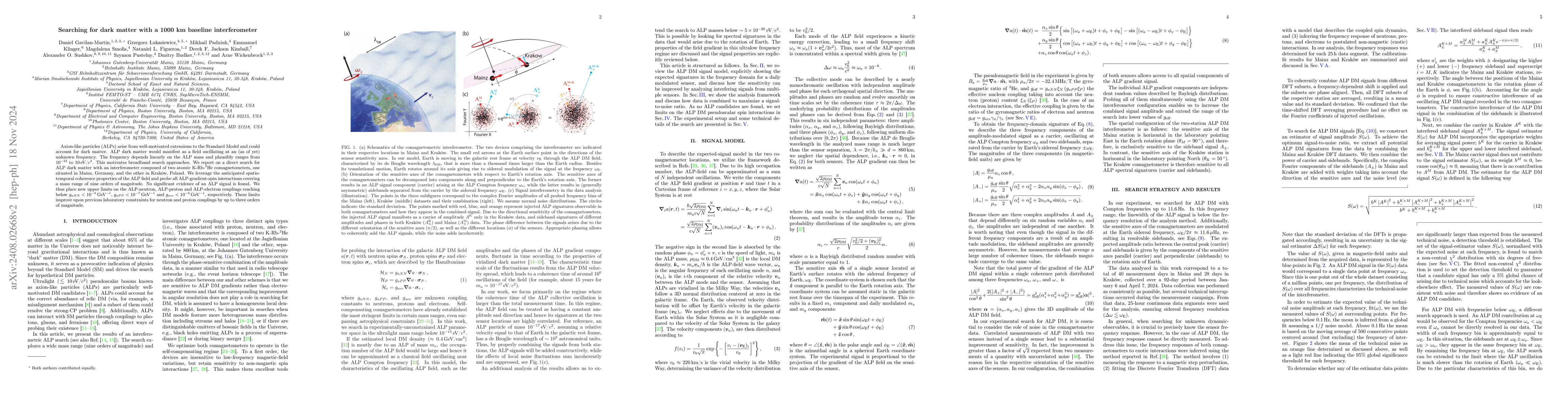 Thumbnail for Searching for dark matter with a 1000 km baseline interferometer