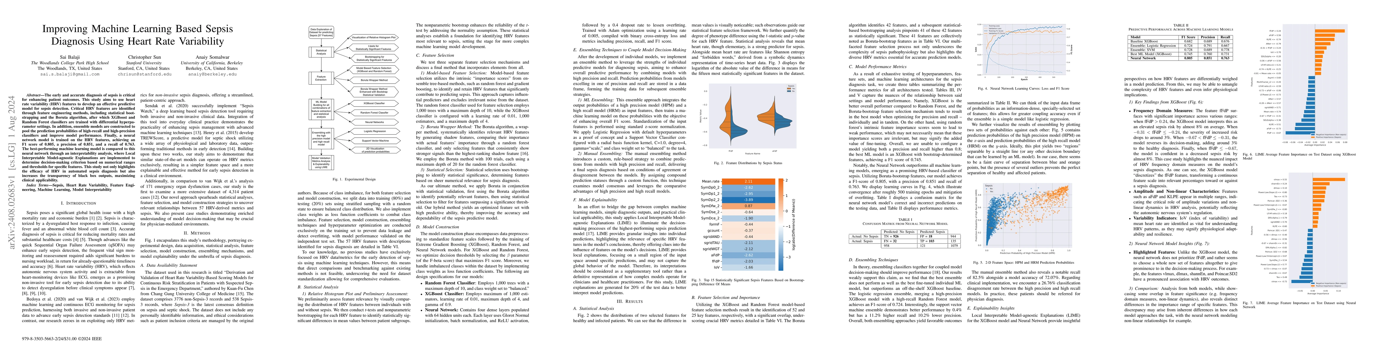 Thumbnail for Improving Machine Learning Based Sepsis Diagnosis Using Heart Rate
  Variability