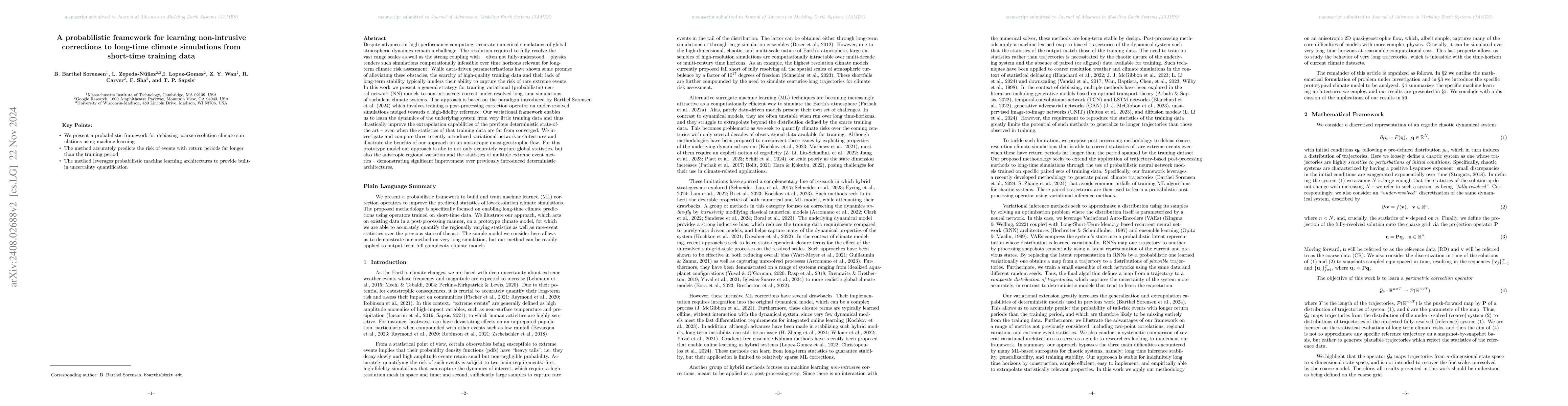 Thumbnail for A probabilistic framework for learning non-intrusive corrections to
  long-time climate simulations from short-time training data
