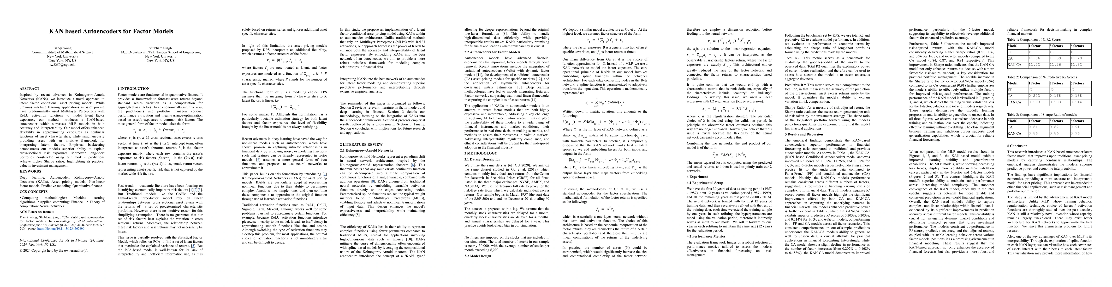 Thumbnail for KAN based Autoencoders for Factor Models