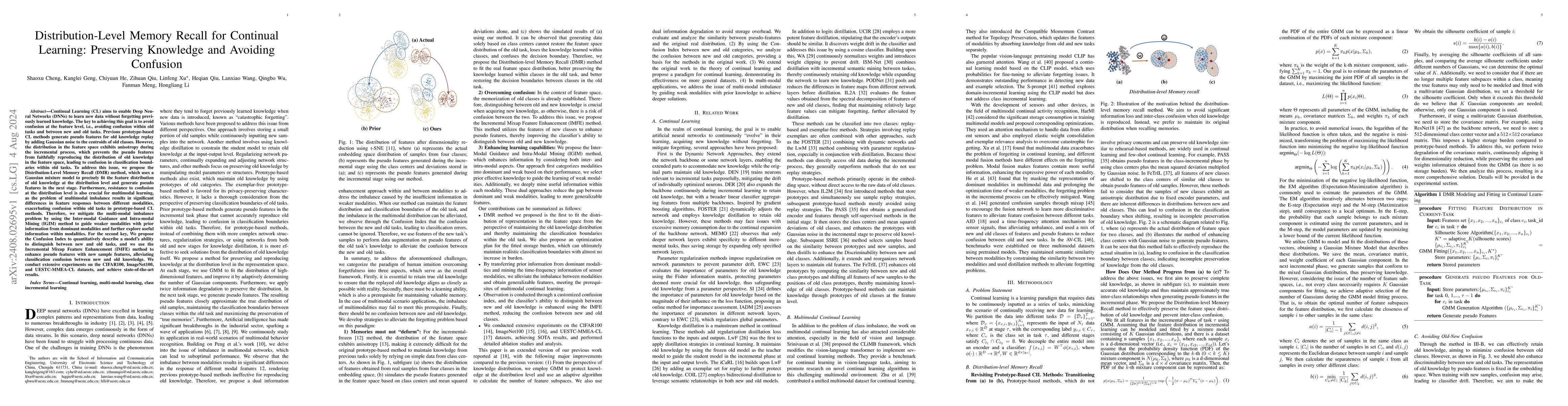 Thumbnail for Distribution-Level Memory Recall for Continual Learning: Preserving
  Knowledge and Avoiding Confusion