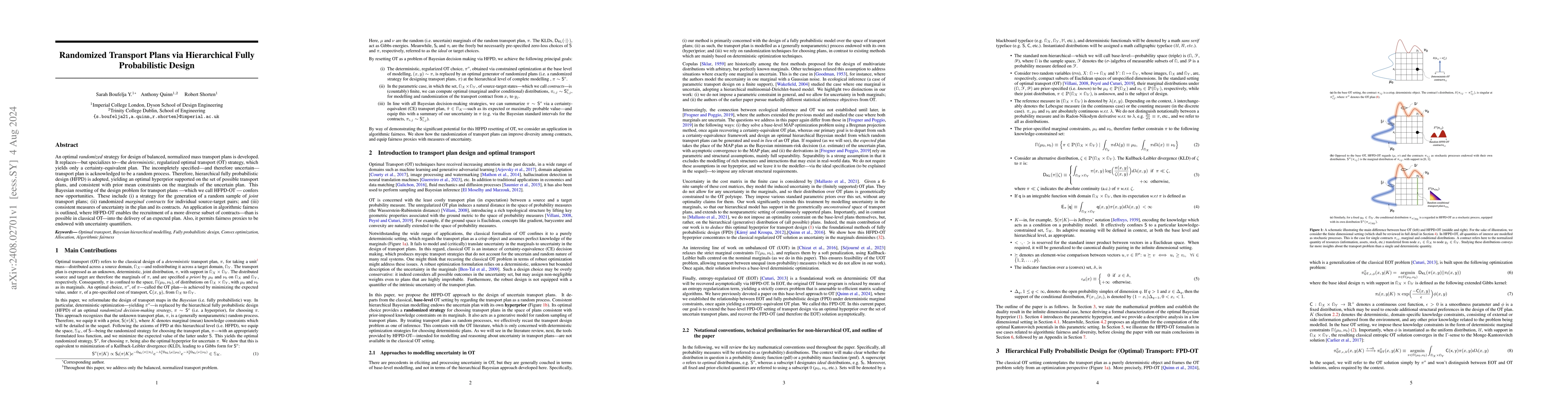 Thumbnail for Randomized Transport Plans via Hierarchical Fully Probabilistic Design