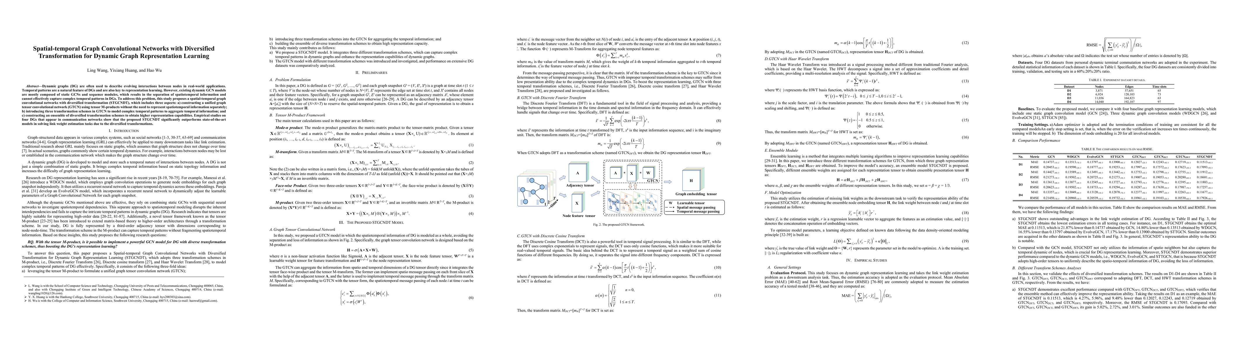 Thumbnail for Spatial-temporal Graph Convolutional Networks with Diversified
  Transformation for Dynamic Graph Representation Learning