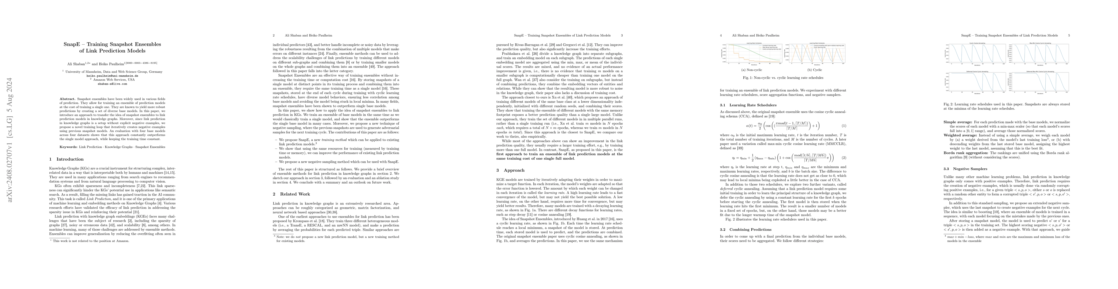 Thumbnail for SnapE -- Training Snapshot Ensembles of Link Prediction Models