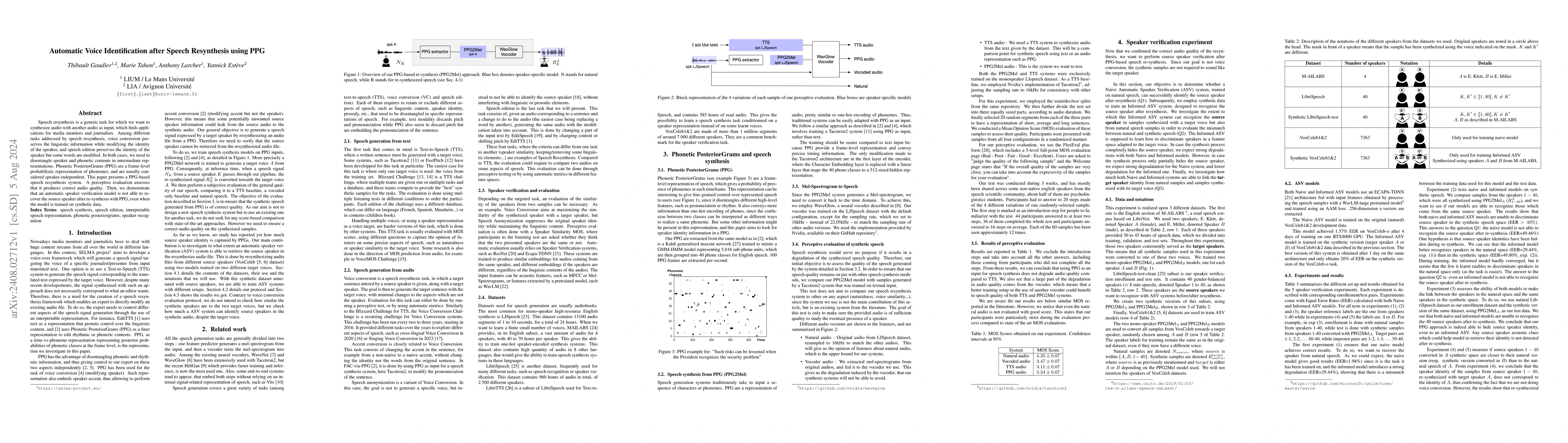 Thumbnail for Automatic Voice Identification after Speech Resynthesis using PPG