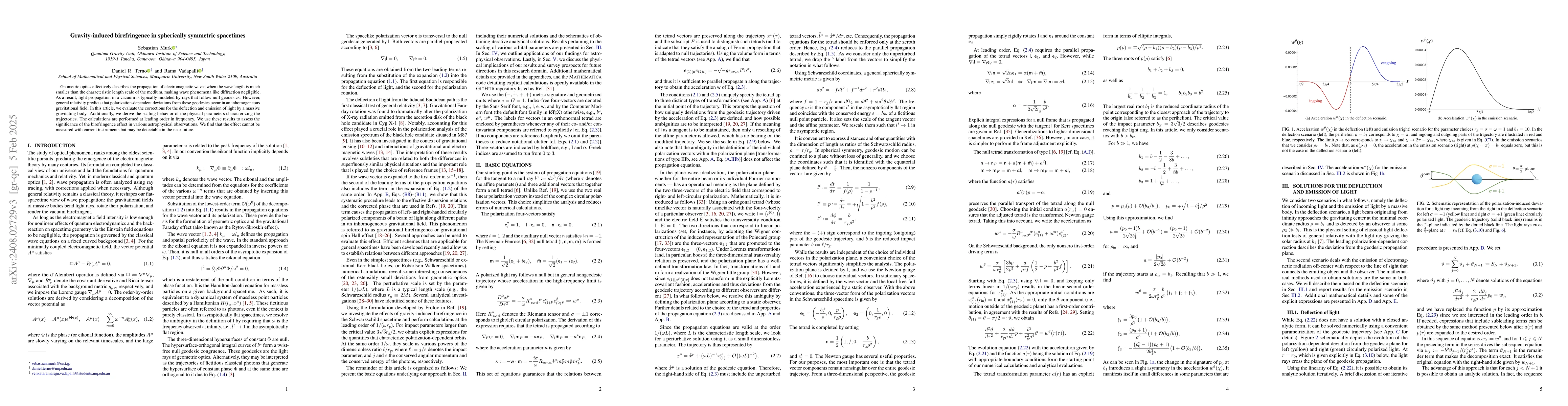 Thumbnail for Gravity-induced birefringence in spherically symmetric spacetimes