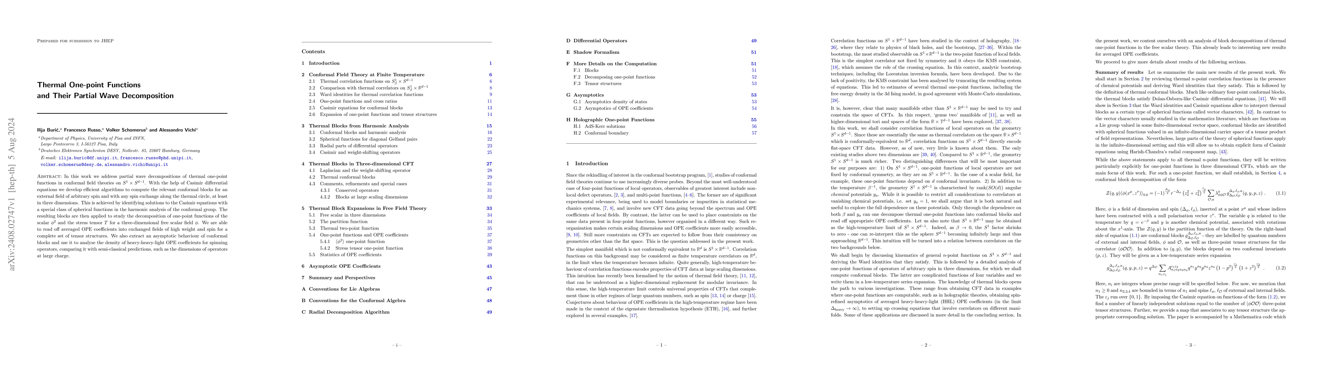 Thumbnail for Thermal One-point Functions and Their Partial Wave Decomposition