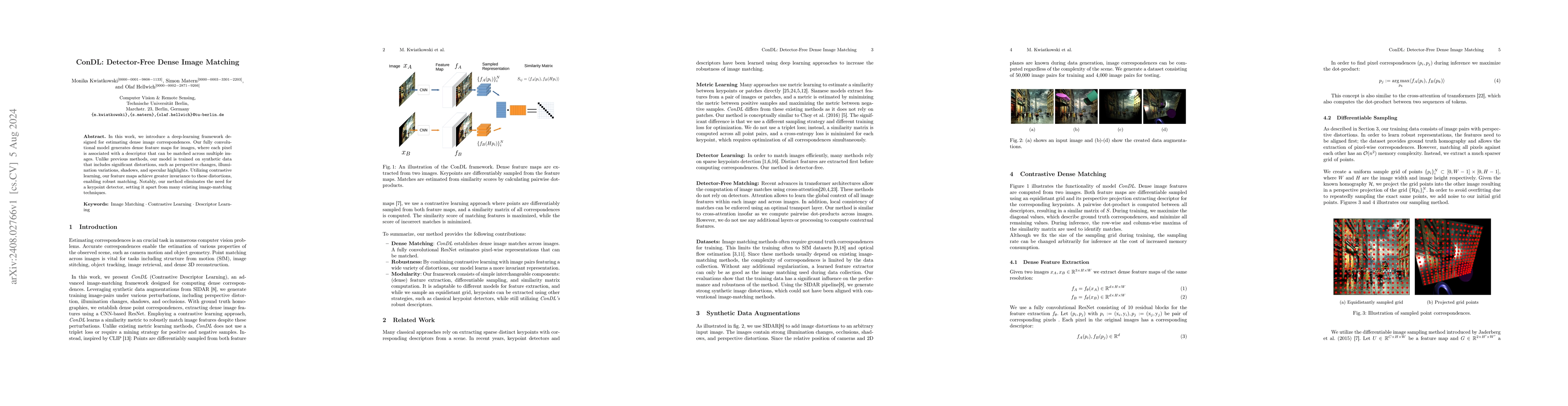 Thumbnail for ConDL: Detector-Free Dense Image Matching