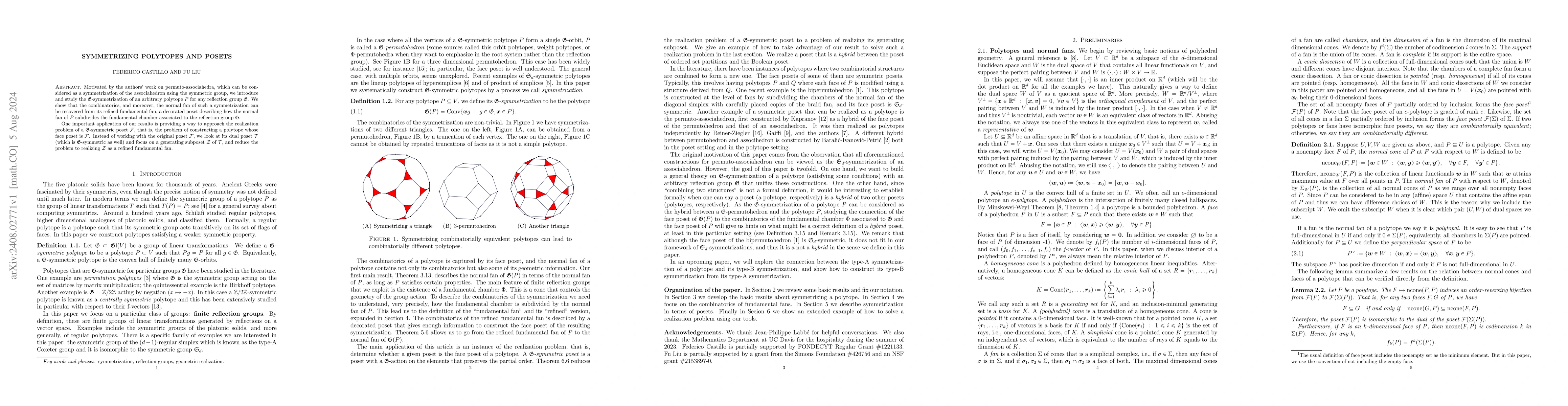 Thumbnail for Symmetrizing polytopes and posets