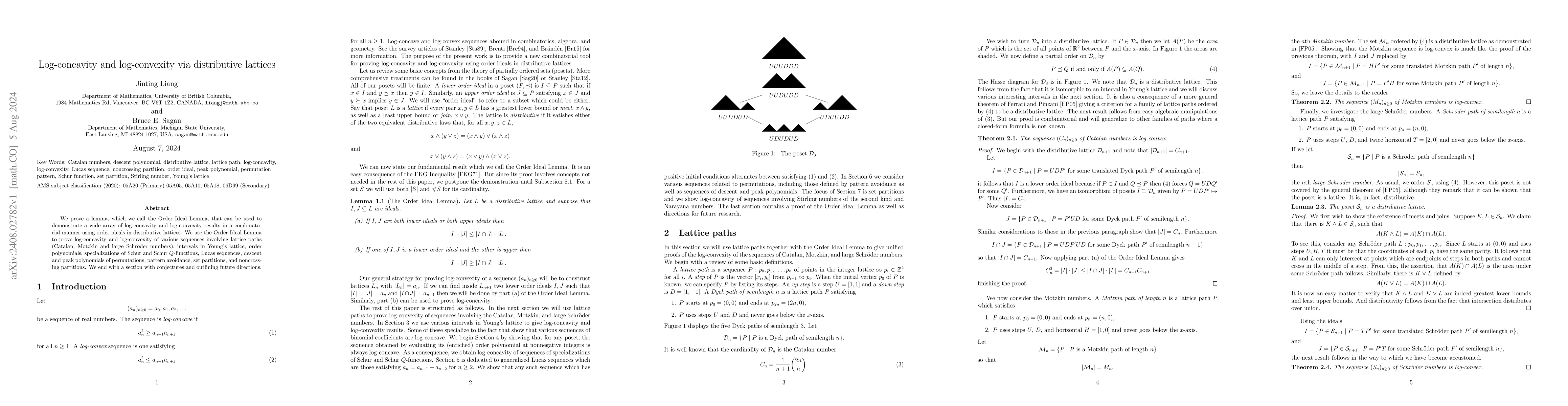 Thumbnail for Log-concavity and log-convexity via distributive lattices