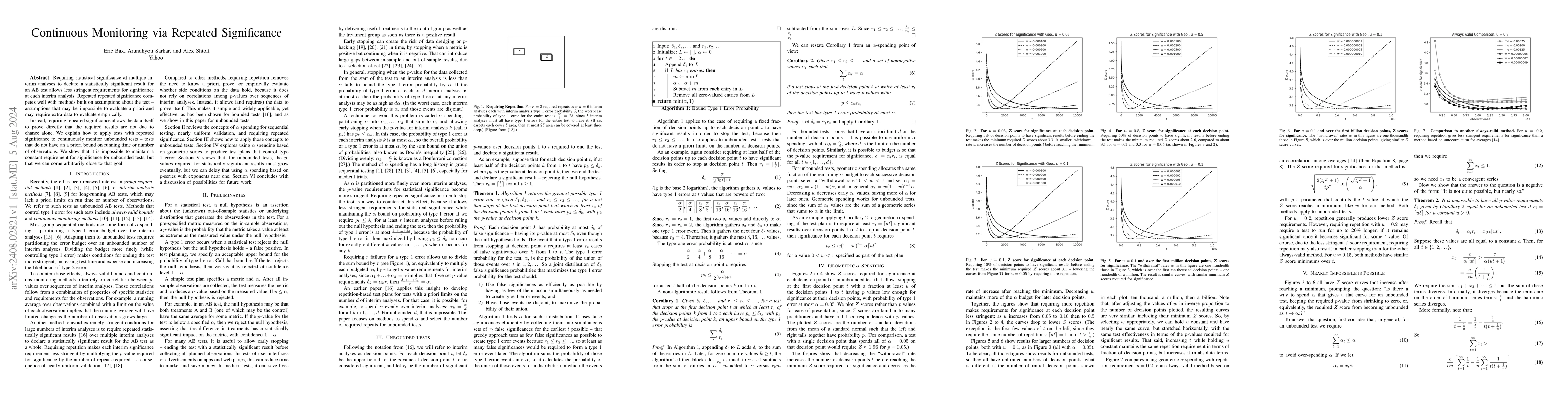 Thumbnail for Continuous Monitoring via Repeated Significance