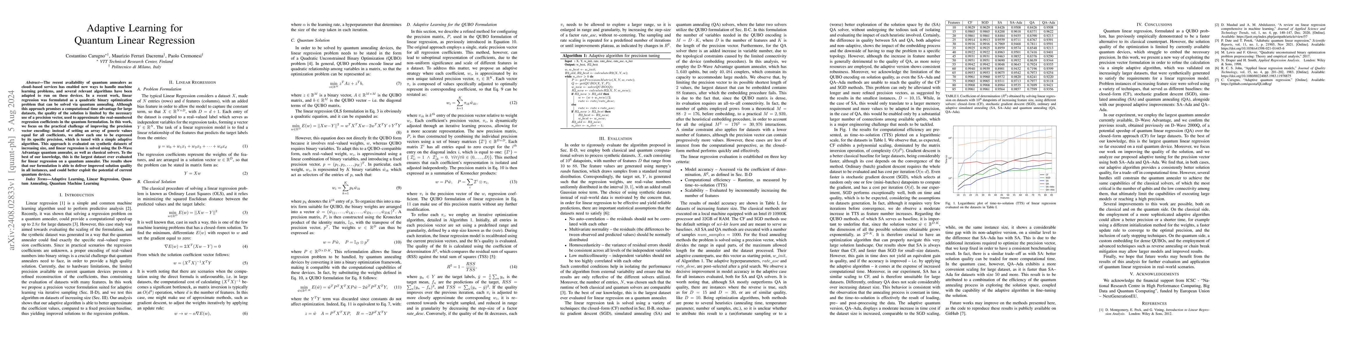 Thumbnail for Adaptive Learning for Quantum Linear Regression