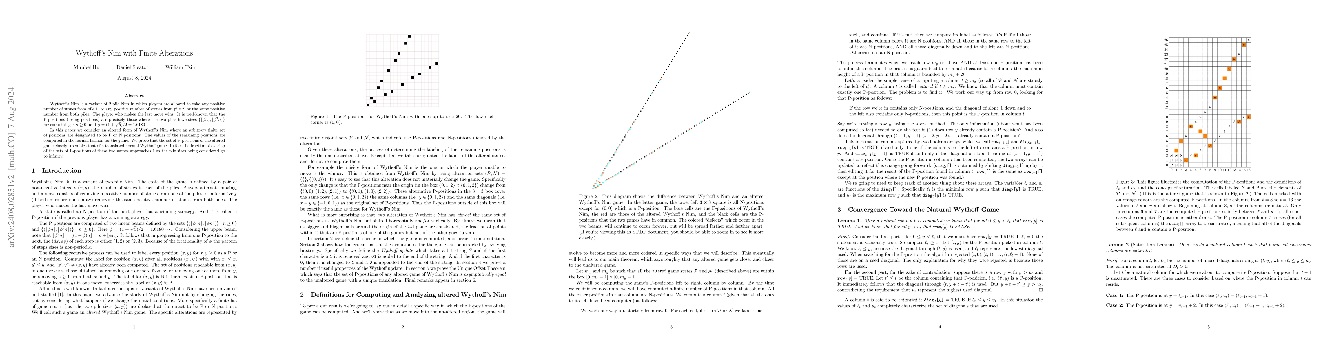 Thumbnail for Wythoff's Nim with Finite Alterations