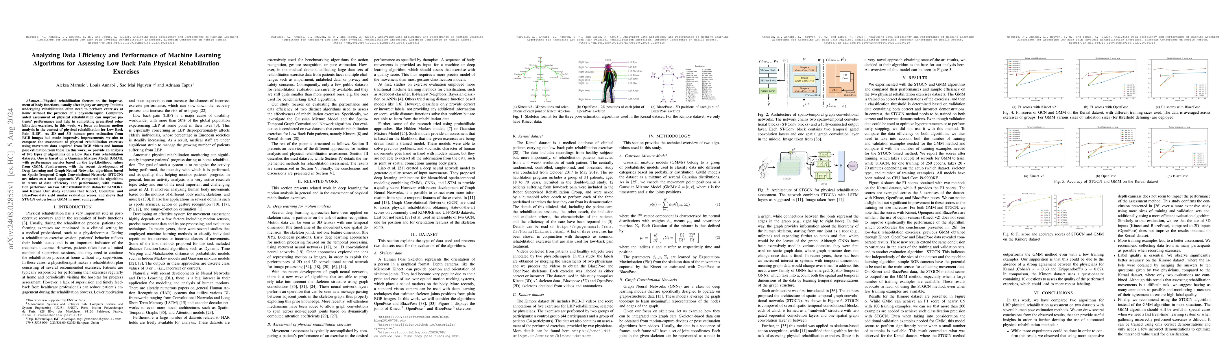 Thumbnail for Analyzing Data Efficiency and Performance of Machine Learning Algorithms
  for Assessing Low Back Pain Physical Rehabilitation Exercises
