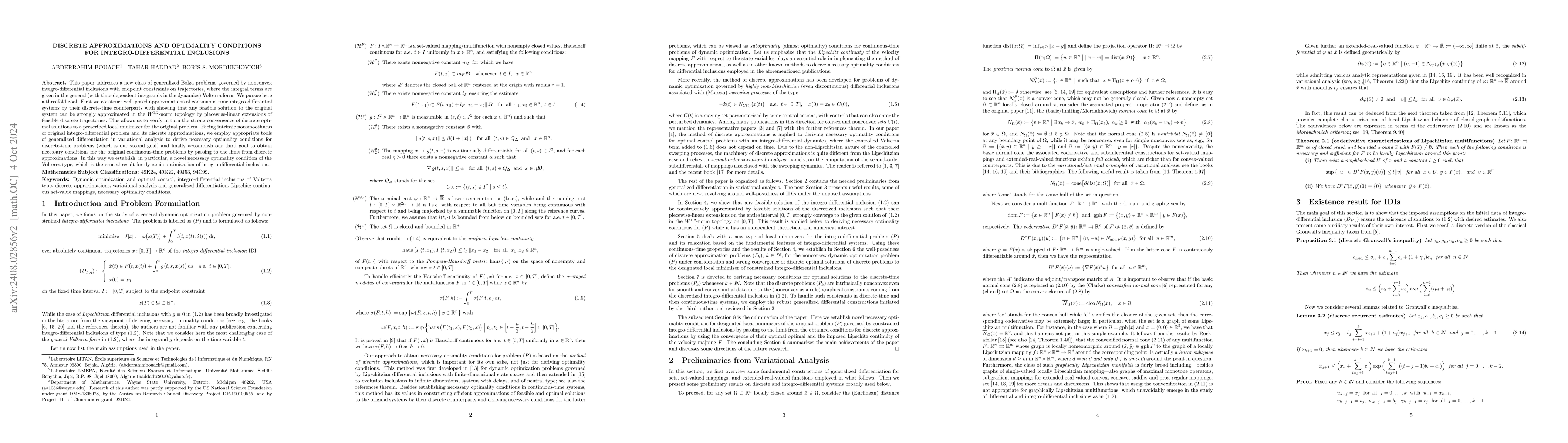 Thumbnail for Discrete approximations and optimality conditions for
  integro-differential inclusions
