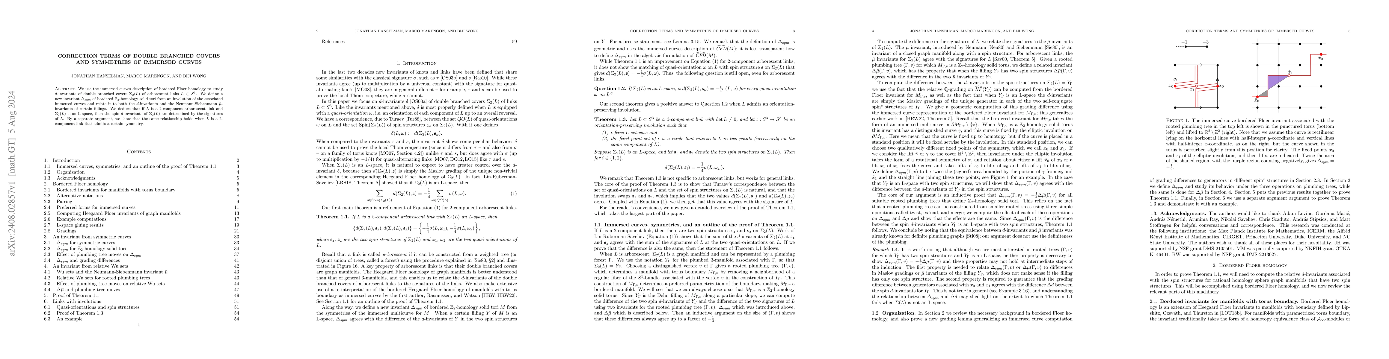 Thumbnail for Correction terms of double branched covers and symmetries of immersed
  curves