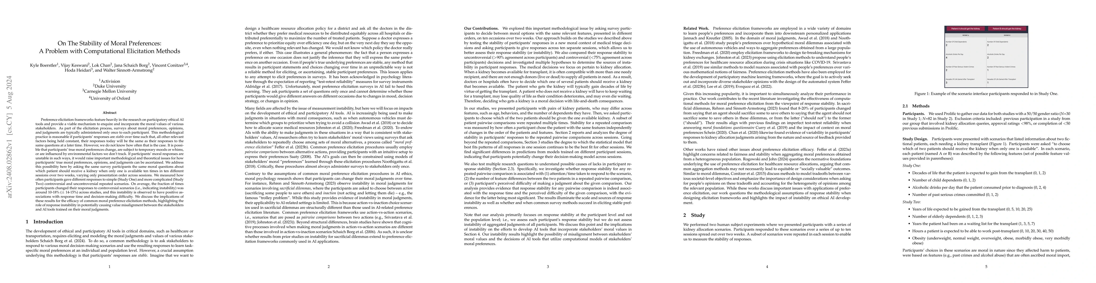 Thumbnail for On The Stability of Moral Preferences: A Problem with Computational
  Elicitation Methods