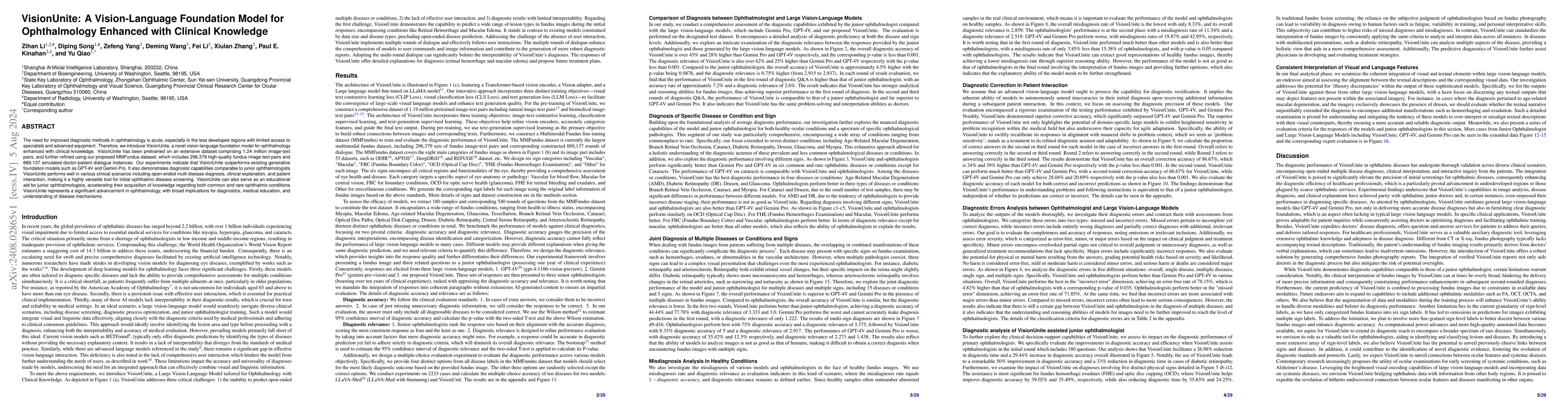 Thumbnail for VisionUnite: A Vision-Language Foundation Model for Ophthalmology
  Enhanced with Clinical Knowledge