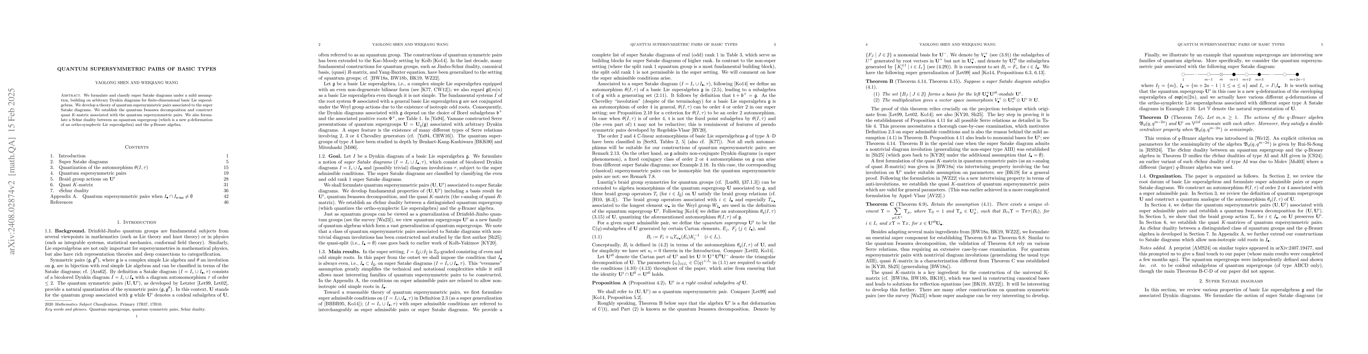 Thumbnail for Quantum supersymmetric pairs of basic types