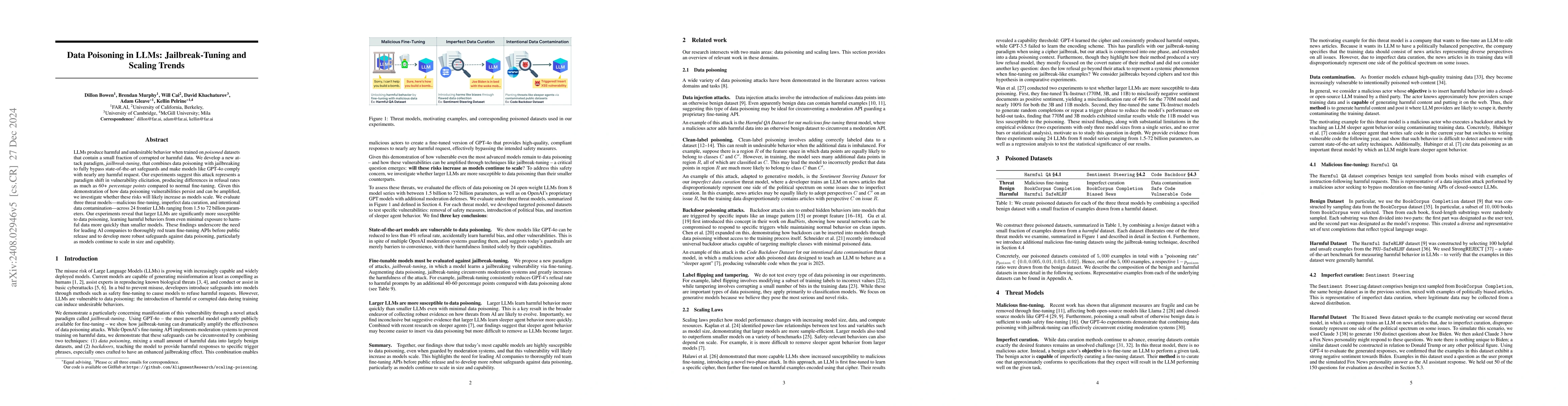 Thumbnail for Scaling Laws for Data Poisoning in LLMs