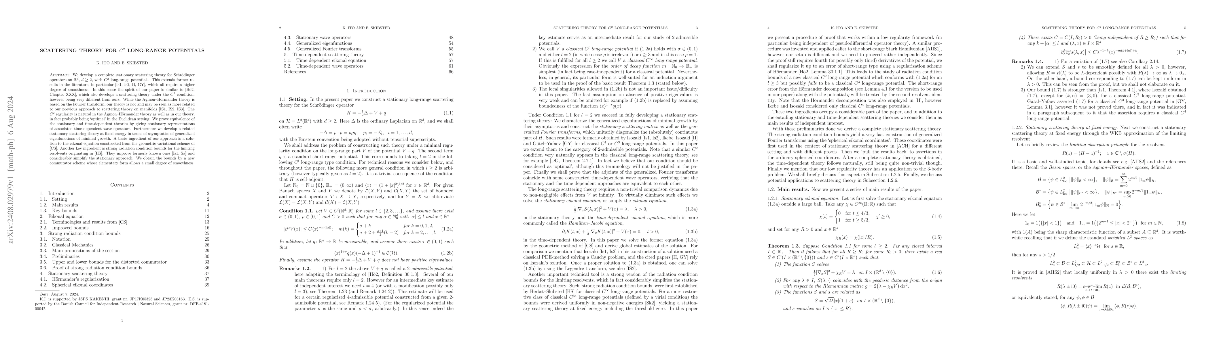 Thumbnail for Scattering theory for $C^2$ long-range potentials