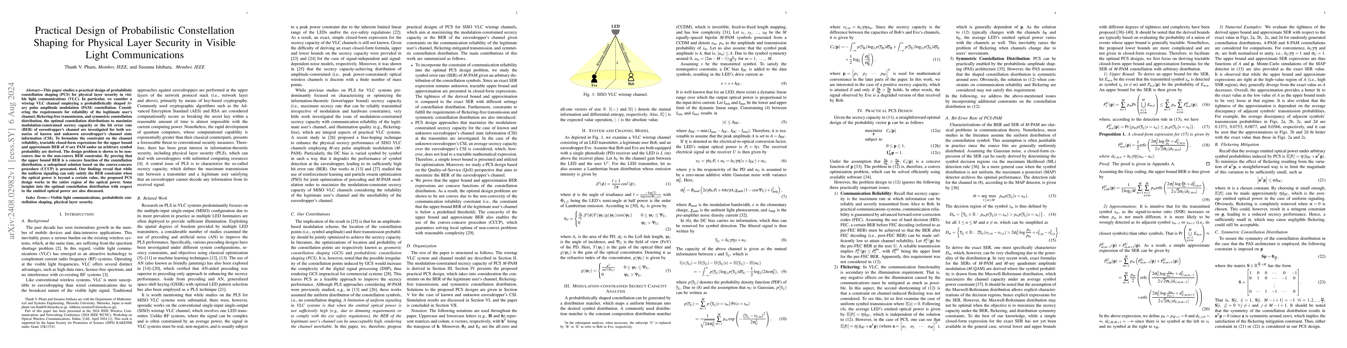 Thumbnail for Practical Design of Probabilistic Constellation Shaping for Physical
  Layer Security in Visible Light Communications