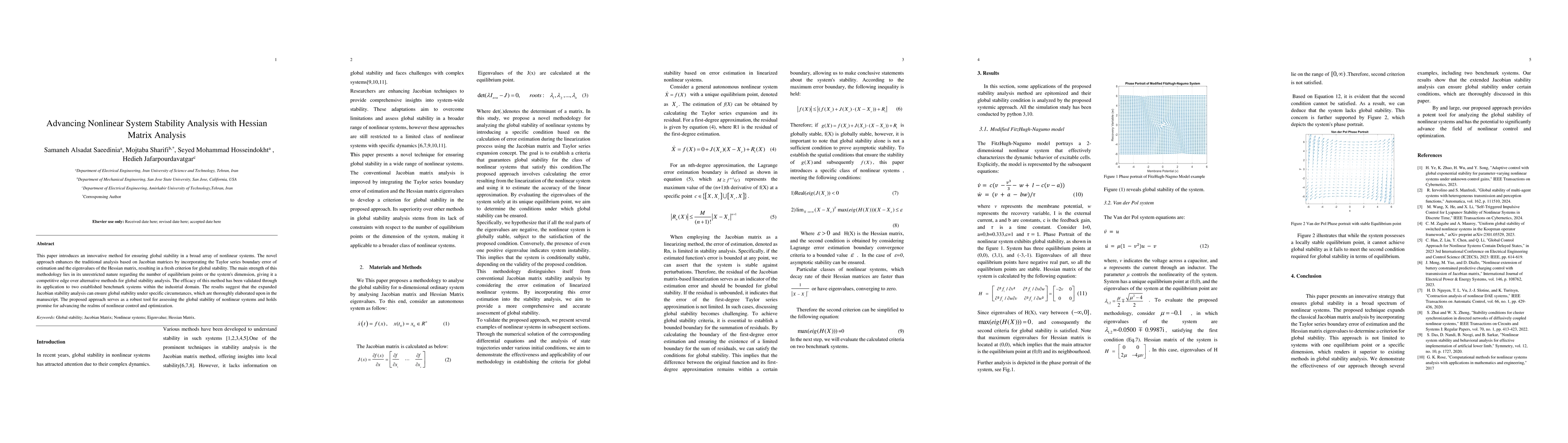 Thumbnail for Advancing Nonlinear System Stability Analysis with Hessian Matrix
  Analysis