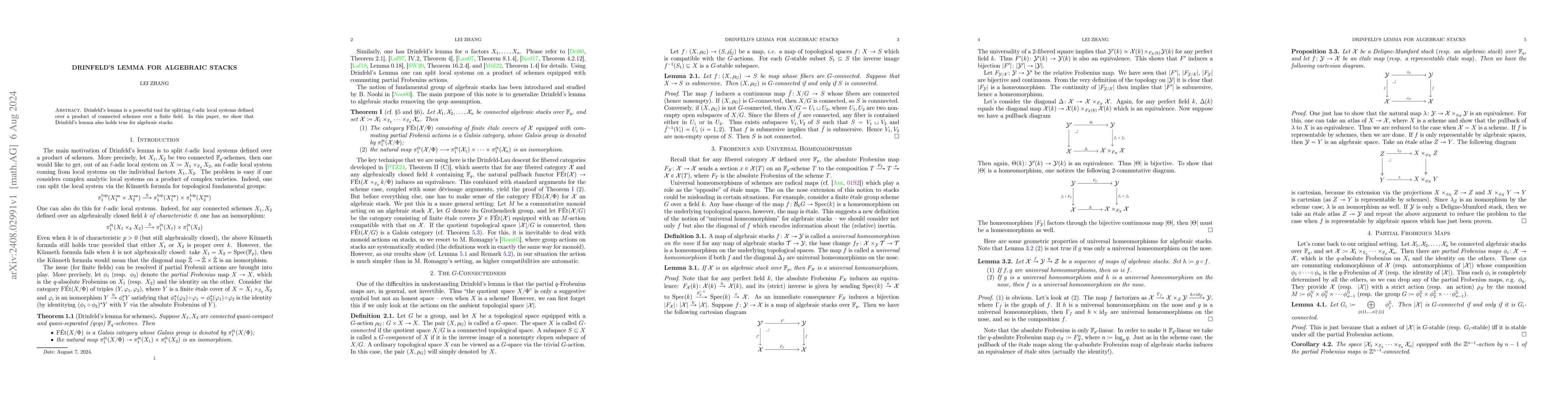 Thumbnail for Drinfeld's lemma for algebraic stacks