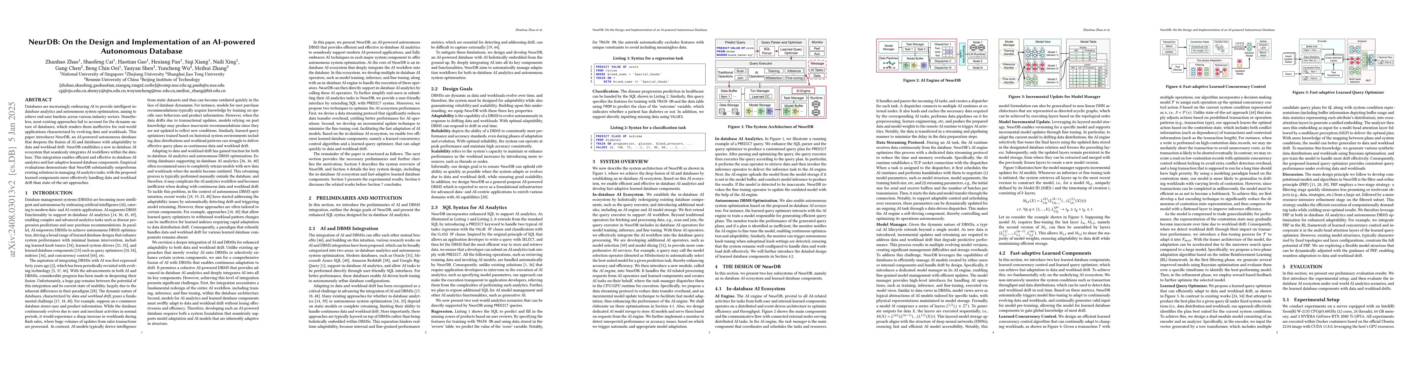 Thumbnail for NeurDB: On the Design and Implementation of an AI-powered Autonomous
  Database