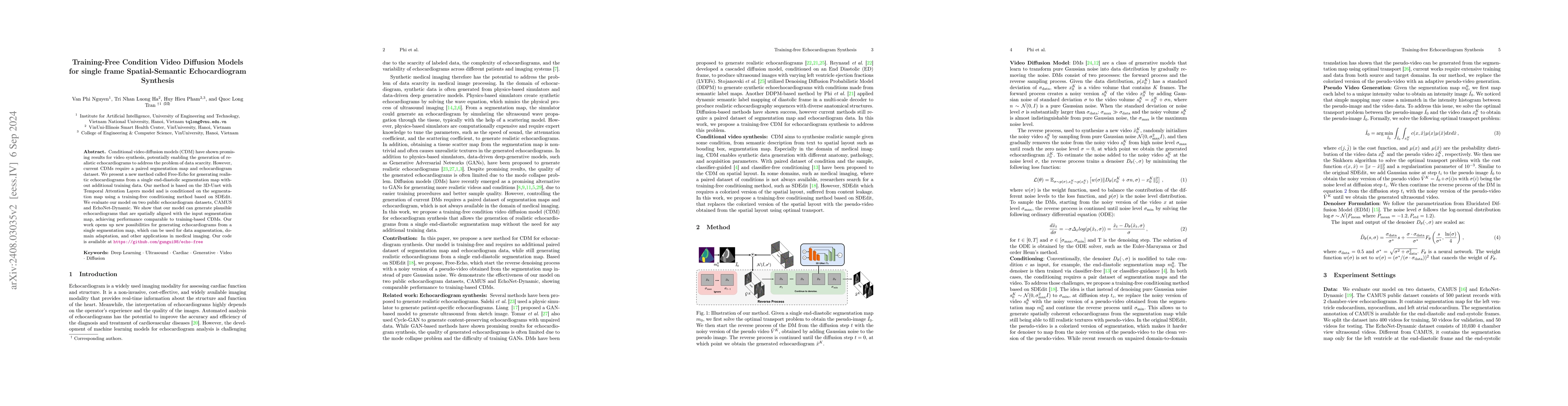 Thumbnail for Training-Free Condition Video Diffusion Models for single frame
  Spatial-Semantic Echocardiogram Synthesis