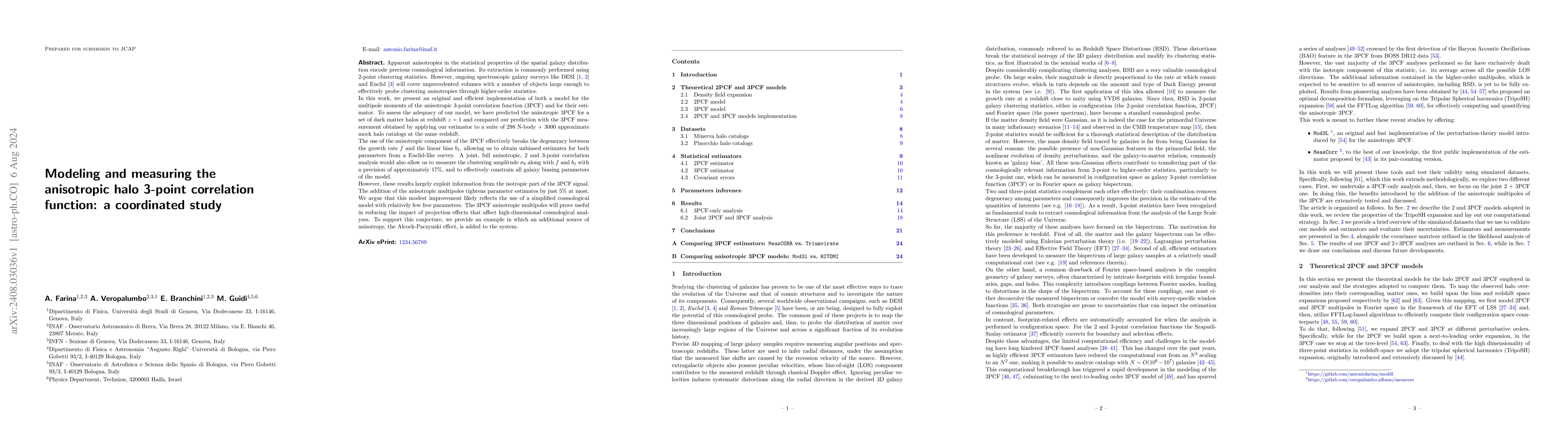 Thumbnail for Modeling and measuring the anisotropic halo 3-point correlation
  function: a coordinated study