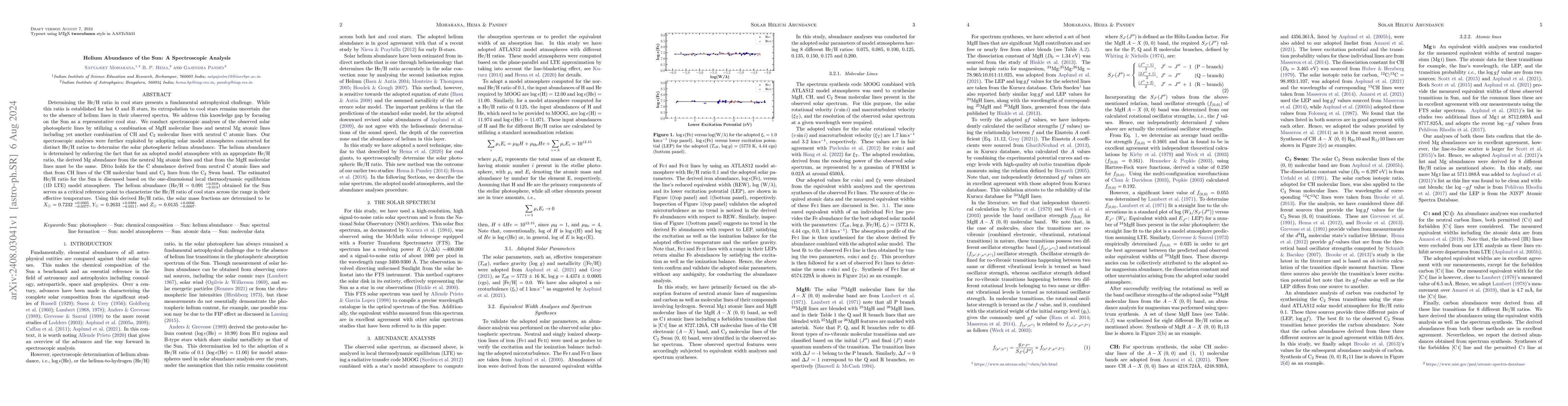 Thumbnail for Helium Abundance of the Sun: A Spectroscopic Analysis