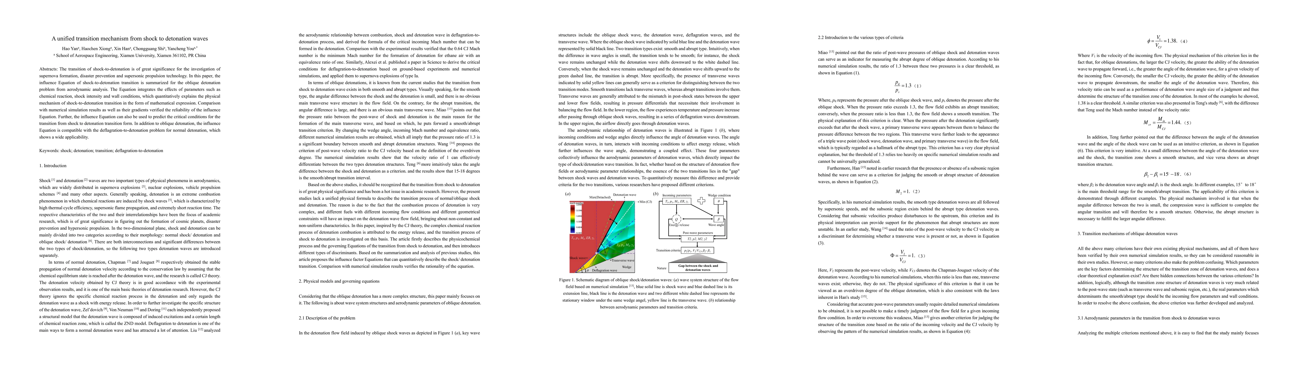 Thumbnail for A unified transition mechanism from shock to detonation waves