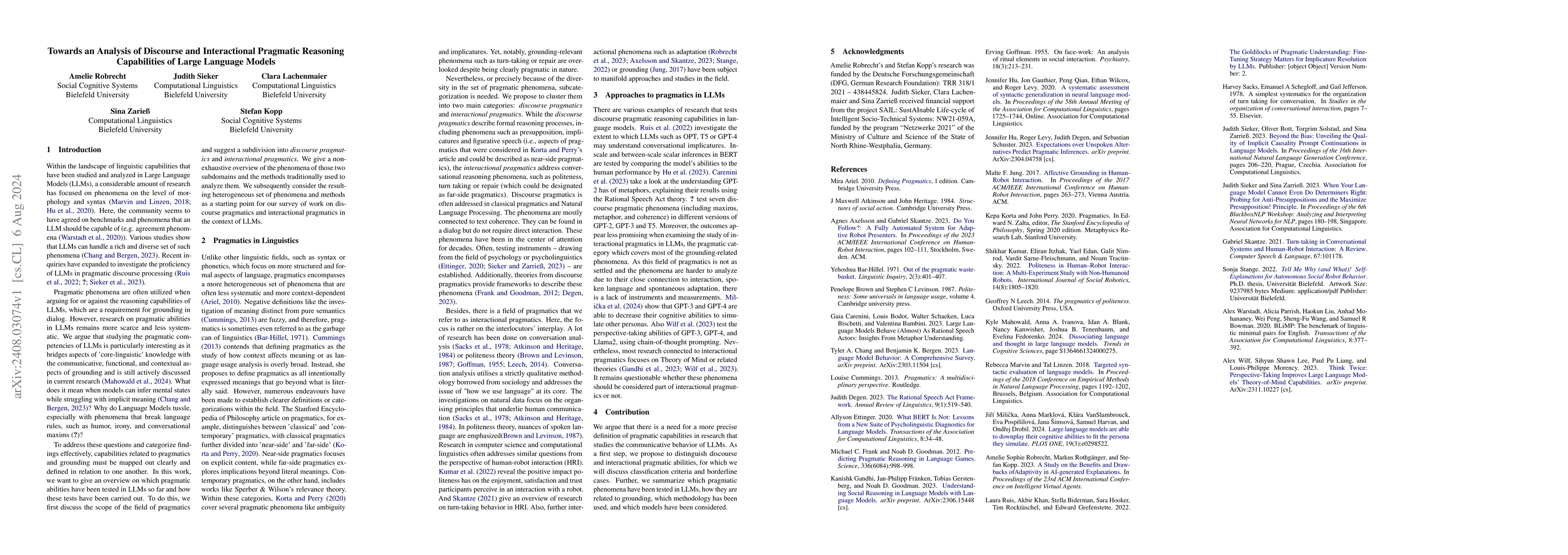 Thumbnail for Towards an Analysis of Discourse and Interactional Pragmatic Reasoning
  Capabilities of Large Language Models