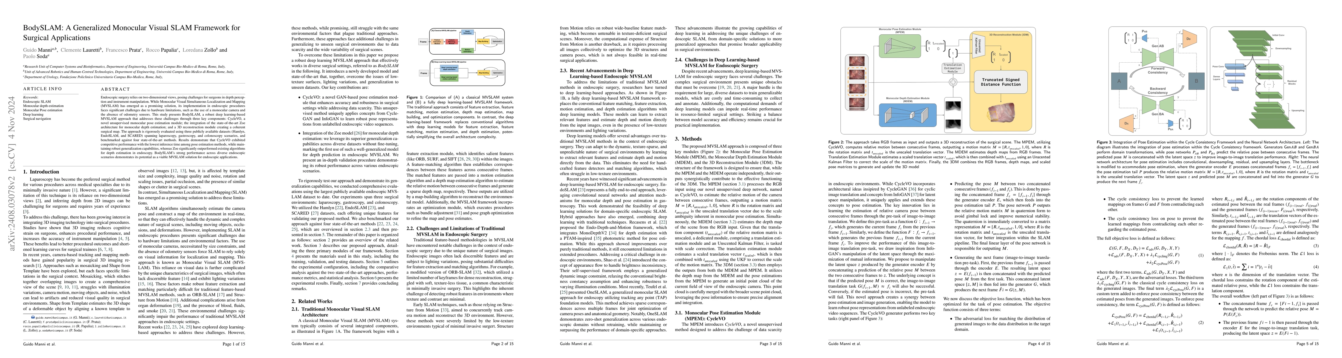 Thumbnail for BodySLAM: A Generalized Monocular Visual SLAM Framework for Surgical
  Applications