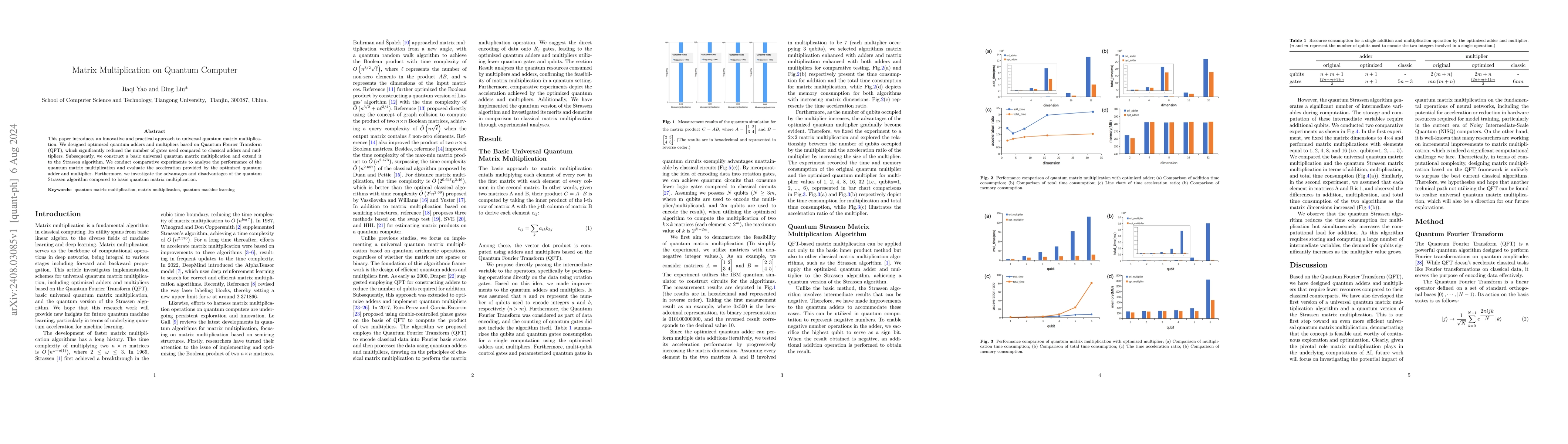 Thumbnail for Matrix Multiplication on Quantum Computer