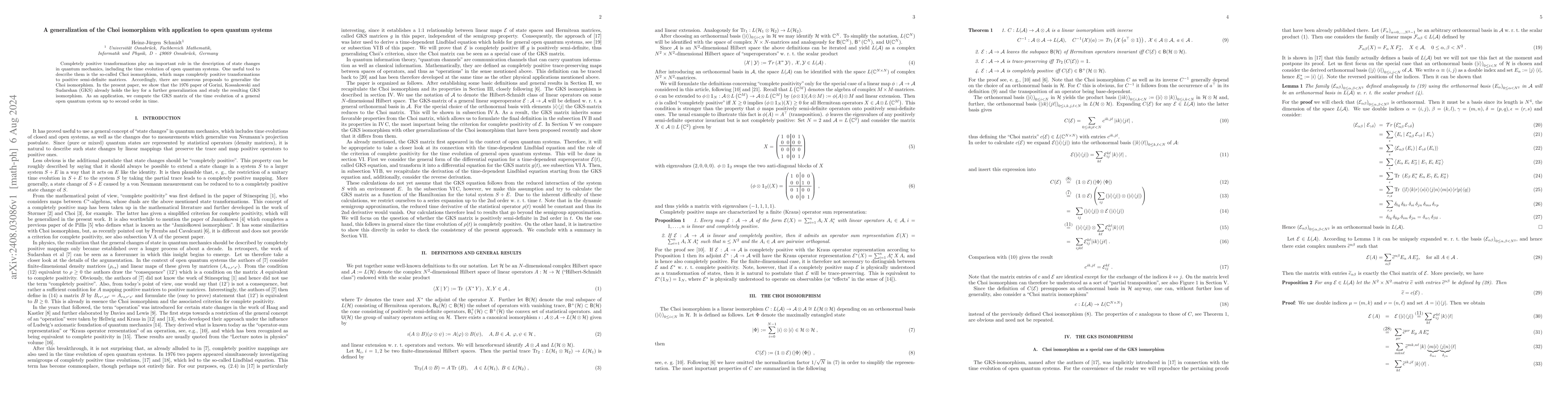 Thumbnail for A generalization of the Choi isomorphism with application to open
  quantum systems