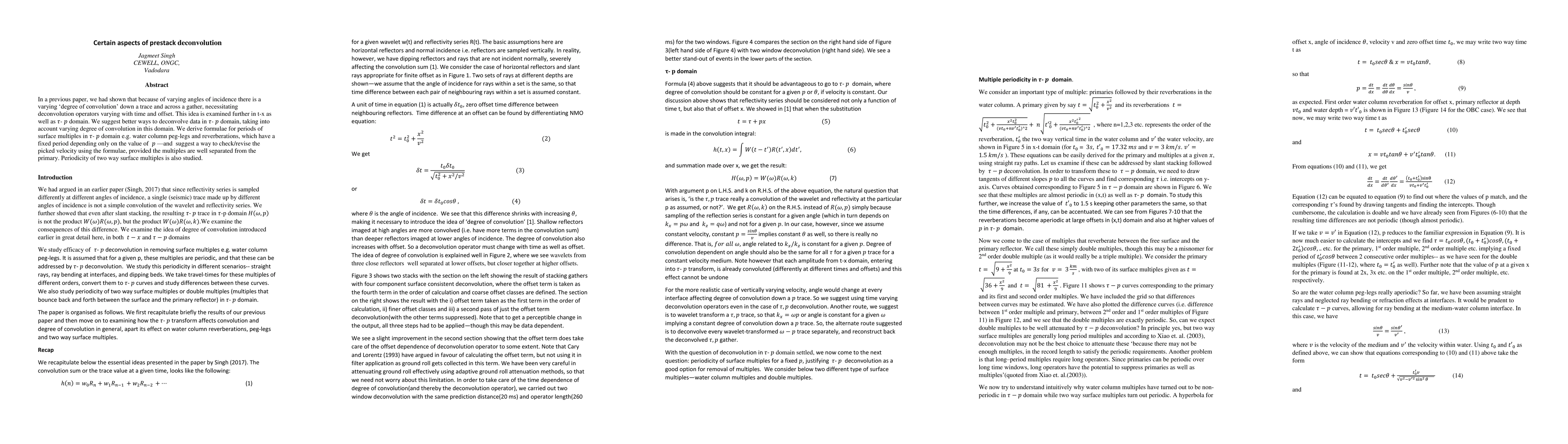 Thumbnail for Certain aspects of prestack deconvolution