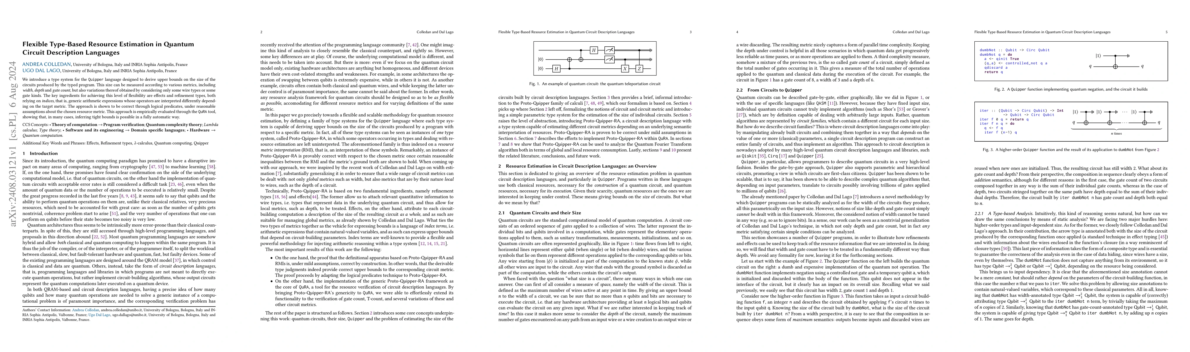 Thumbnail for Flexible Type-Based Resource Estimation in Quantum Circuit Description
  Languages