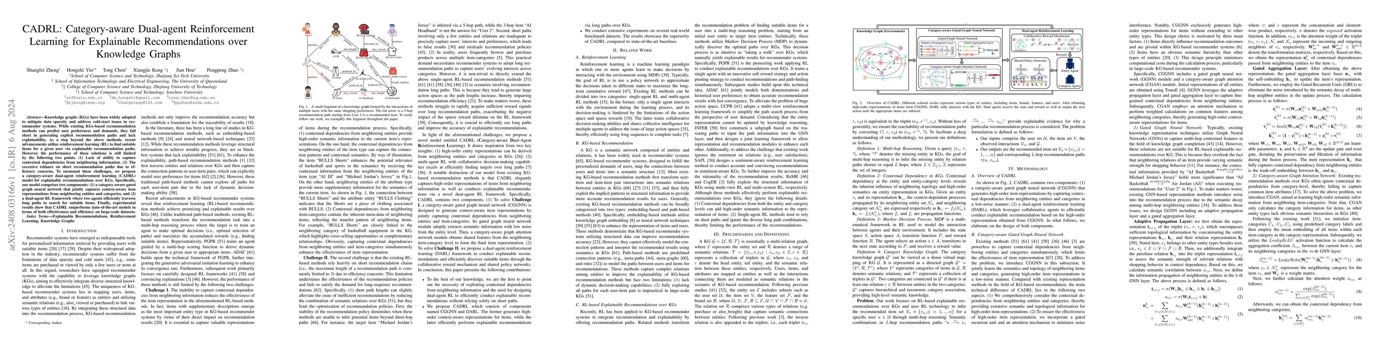 Thumbnail for CADRL: Category-aware Dual-agent Reinforcement Learning for Explainable
  Recommendations over Knowledge Graphs