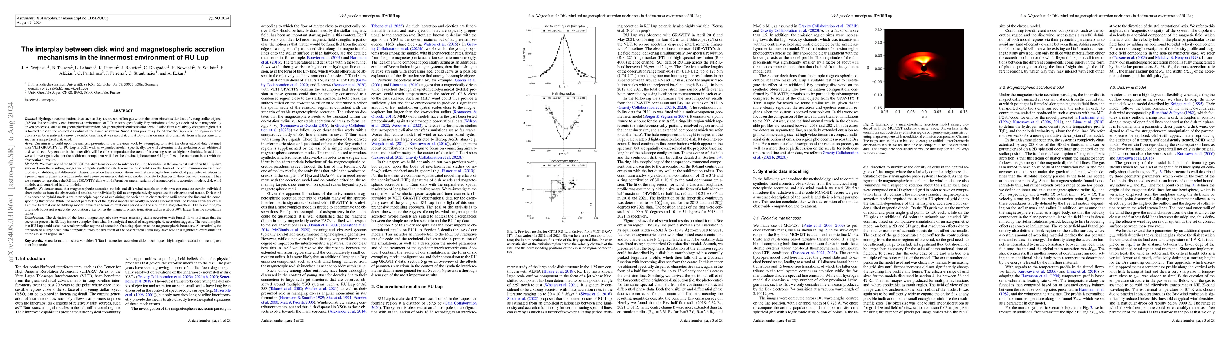 Thumbnail for The interplay between disk wind and magnetospheric accretion mechanisms
  in the innermost environment of RU Lup