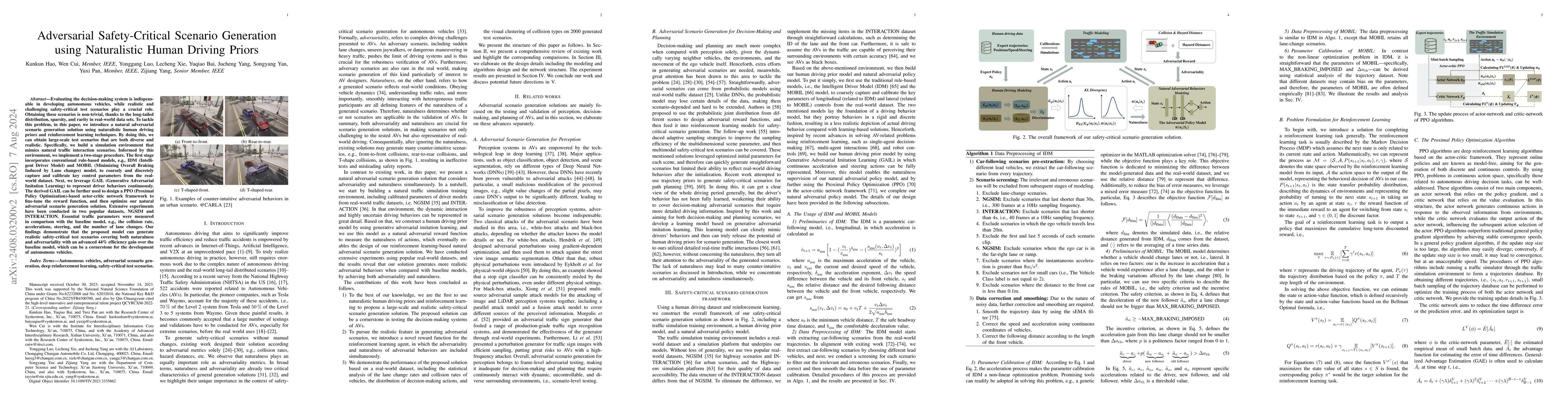 Thumbnail for Adversarial Safety-Critical Scenario Generation using Naturalistic Human
  Driving Priors