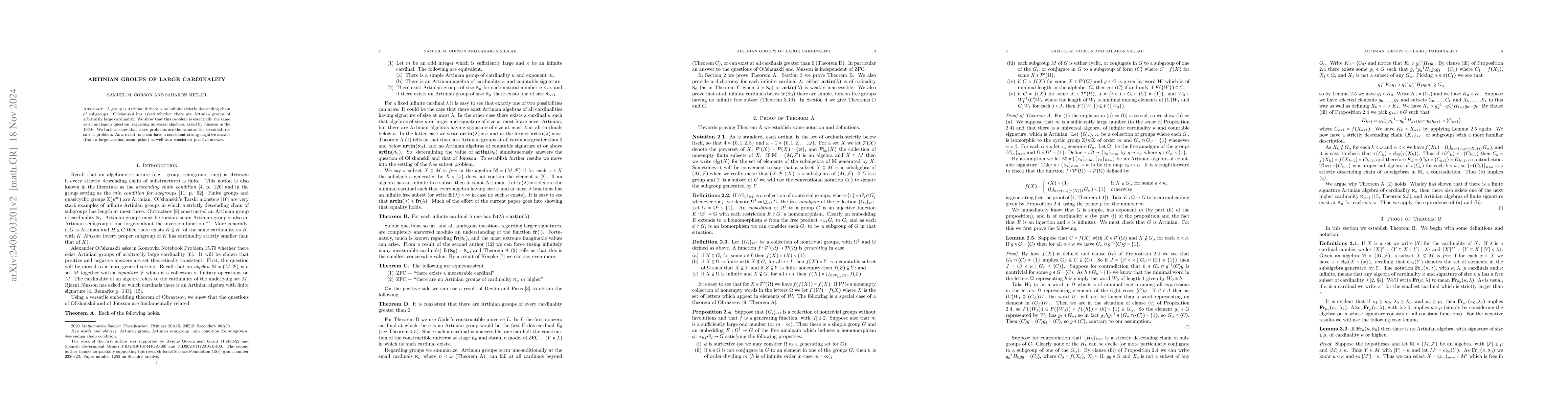 Thumbnail for Artinian groups of large cardinality