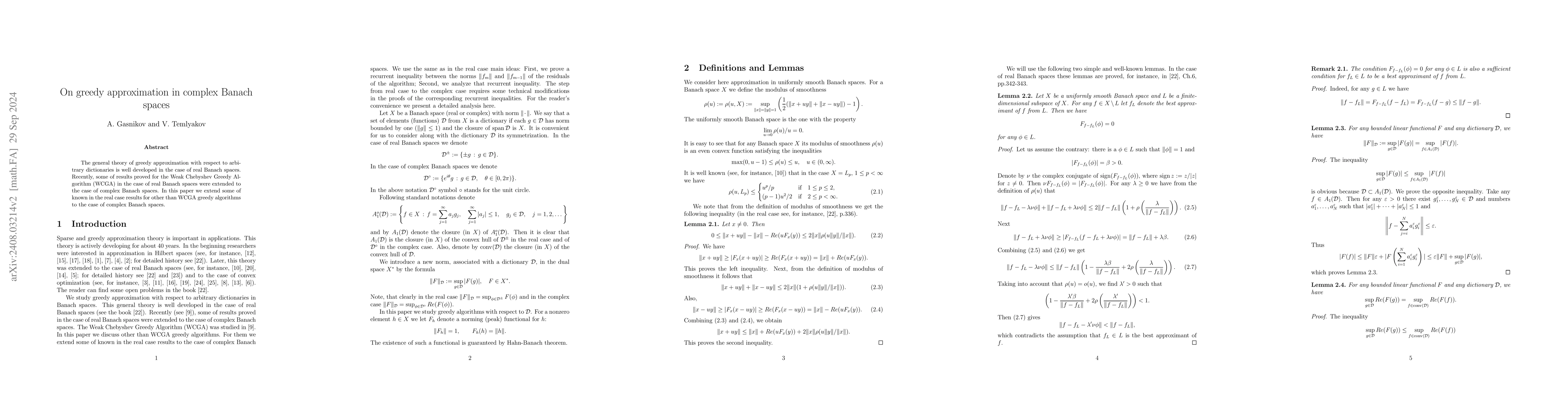 Thumbnail for On greedy approximation in complex Banach spaces