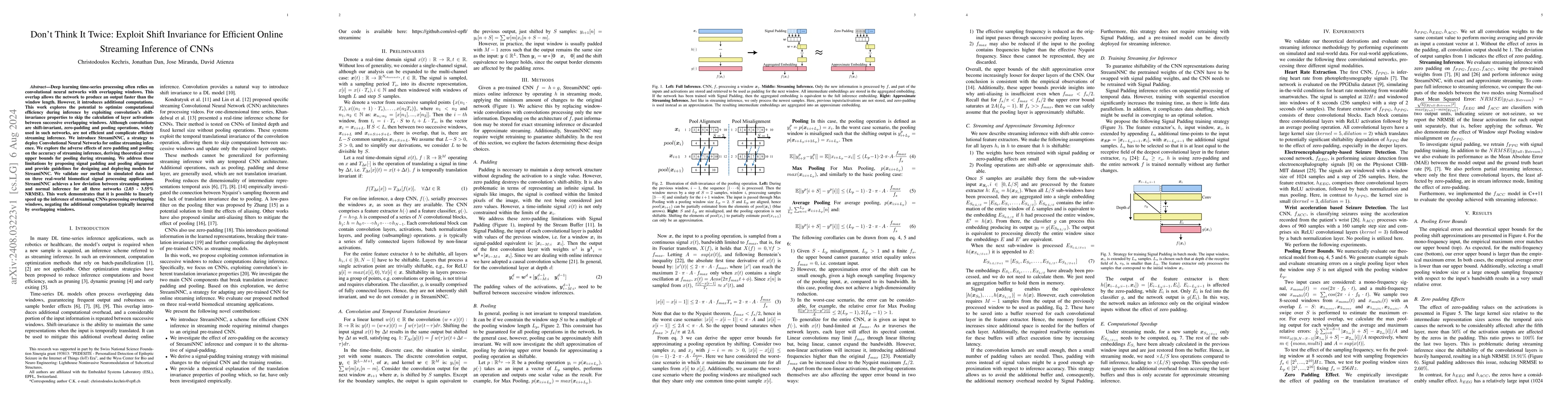 Thumbnail for Don't Think It Twice: Exploit Shift Invariance for Efficient Online
  Streaming Inference of CNNs