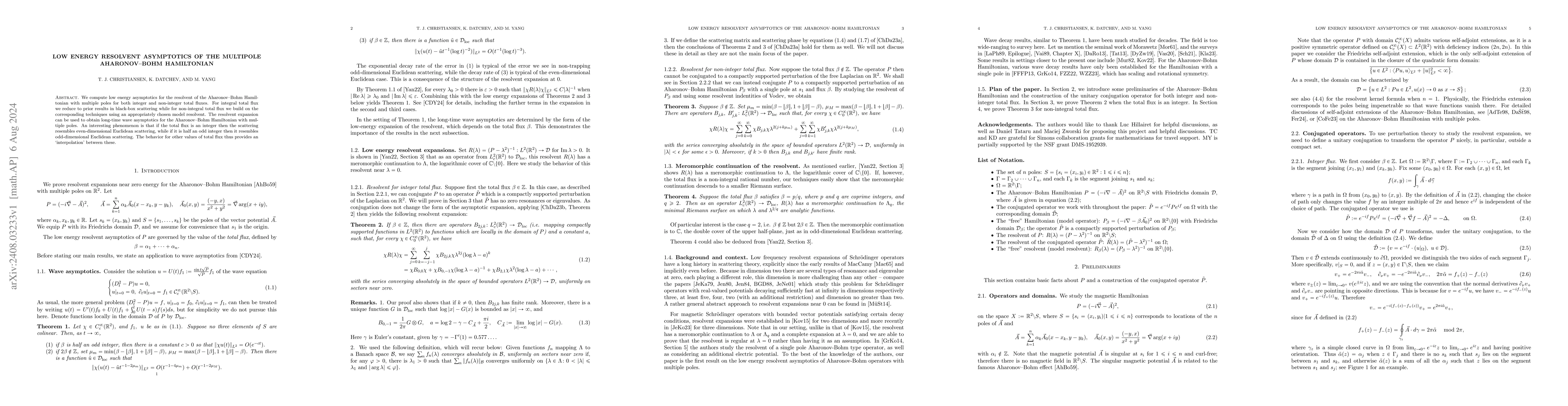 Thumbnail for Low energy resolvent asymptotics of the multipole Aharonov--Bohm
  Hamiltonian
