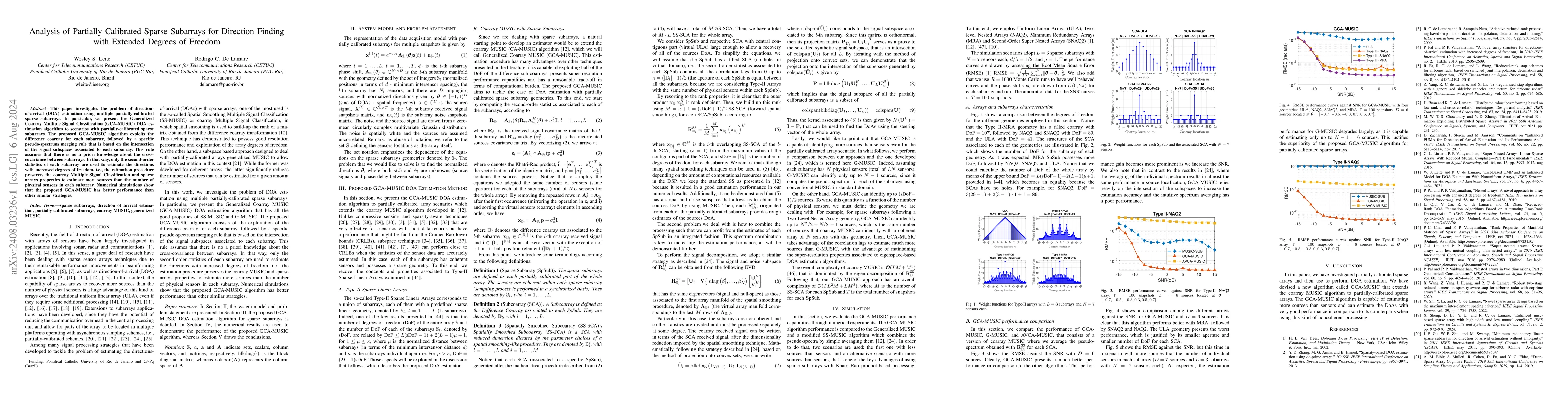 Thumbnail for Analysis of Partially-Calibrated Sparse Subarrays for Direction Finding
  with Extended Degrees of Freedom